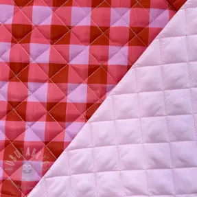 Prešita tkanina Checks pink