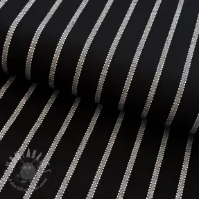 Viskoza z lanom YARN DYED Dashed strip black
