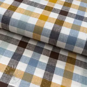 Viskoza z lanom YARN DYED Checks brown