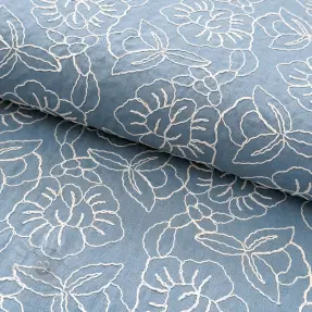 Viskoza z lanom EMBROIDERY Latizia old blue