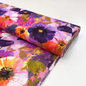 Viskoza SATIN Tamara purple digital print