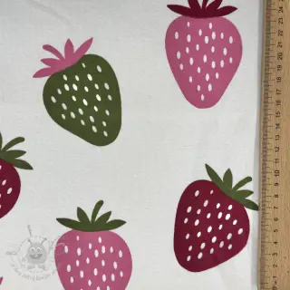 Kosmatena prevešanka JOGGING Strawberries ecru