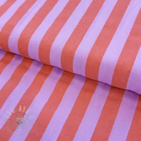 Bombažna tkanina YARN DYED NOVA Stripe lavender orange