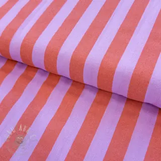 Bombažna tkanina YARN DYED NOVA Stripe lavender orange