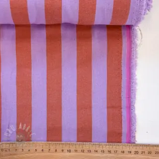 Bombažna tkanina YARN DYED NOVA Stripe lavender orange