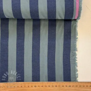 Bombažna tkanina YARN DYED NOVA Stripe blue green