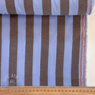Bombažna tkanina YARN DYED NOVA Stripe blue brown