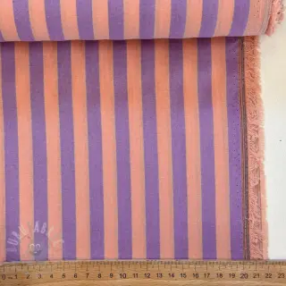 Bombažna tkanina YARN DYED BIG Stripes peach