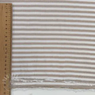 Dvoslojna gaza/muslin YARN DYED Summer stripe beige