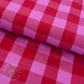 Bombažna tkanina YARN DYED SONJA Checks red fuchsia