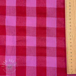 Bombažna tkanina YARN DYED SONJA Checks red fuchsia