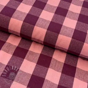 Bombažna tkanina YARN DYED SONJA Checks aubergine