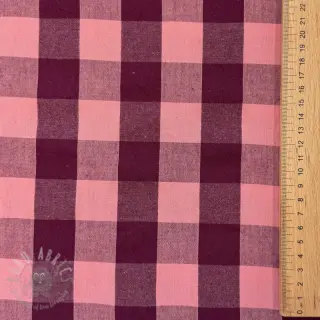 Bombažna tkanina YARN DYED SONJA Checks aubergine