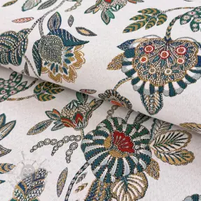 Dekorativno blago jacquard Bosphore blanc emeraude