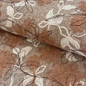 Plaščevina WOOLY EMBROIDERY Petra beige