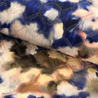 Prešita tkanina Aquarel nature gradini blue