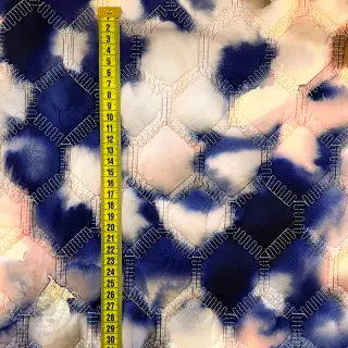 Prešita tkanina Aquarel nature gradini blue