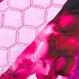 Prešita tkanina Aquarel nature gradini pink