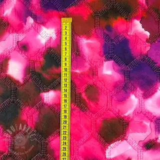 Prešita tkanina Aquarel nature gradini pink