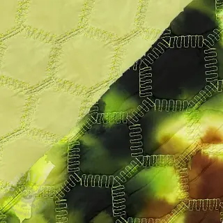 Prešita tkanina Aquarel nature gradini green