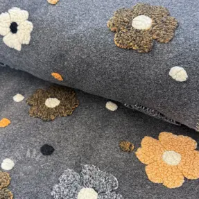 Plaščevina LUXE with 3D Flowers grey