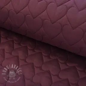 Prešita tkanina WATERPROOF Hearts bordeaux