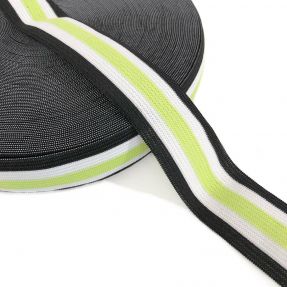 Elastika gladka 3 cm Side stripe lime
