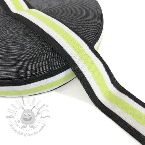 Elastika gladka 3 cm Side stripe lime