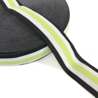 Elastika gladka 3 cm Side stripe lime
