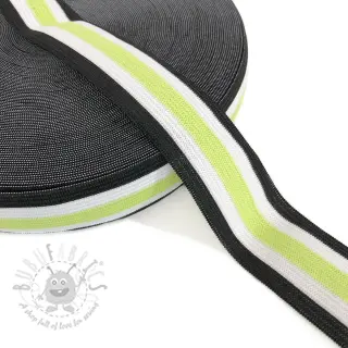 Elastika gladka 3 cm Side stripe lime