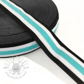 Elastika gladka 3 cm Side stripe mint