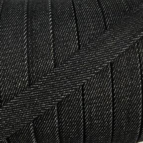 Bombažna vrvica ploska 15 mm Denim black