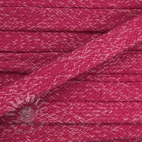 Bombažna vrvica ploska 15 mm melange fuchsia