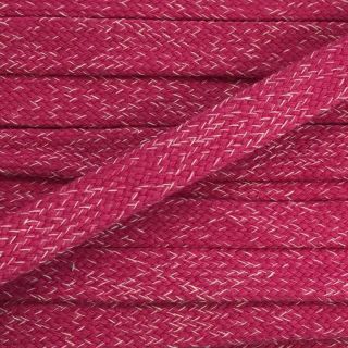 Bombažna vrvica ploska 15 mm melange fuchsia