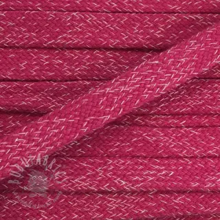 Bombažna vrvica ploska 15 mm melange fuchsia