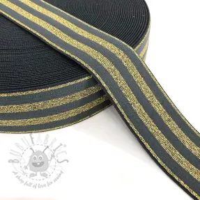 Elastika gladka 4 cm LUREX GOLD dark grey