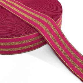 Elastika gladka 4 cm LUREX GOLD fuchsia