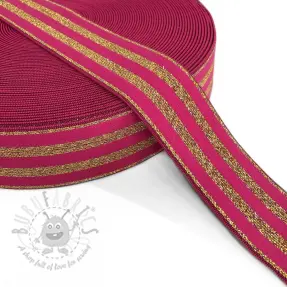 Elastika gladka 4 cm LUREX GOLD fuchsia
