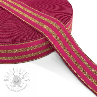 Elastika gladka 4 cm LUREX GOLD fuchsia