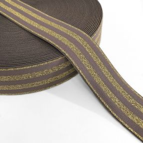 Elastika gladka 4 cm LUREX GOLD taupe