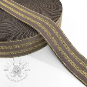 Elastika gladka 4 cm LUREX GOLD taupe