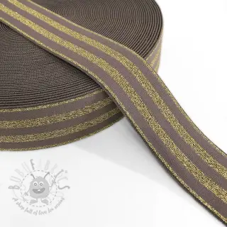 Elastika gladka 4 cm LUREX GOLD taupe