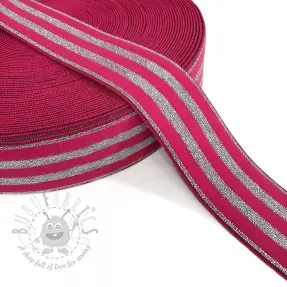 Elastika gladka 4 cm LUREX SILVER fuchsia