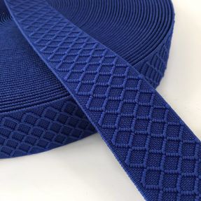 Elastika gladka 4 cm Rhombus blue