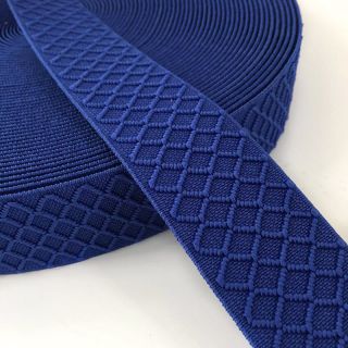 Elastika gladka 4 cm Rhombus blue
