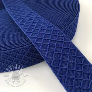 Elastika gladka 4 cm Rhombus blue