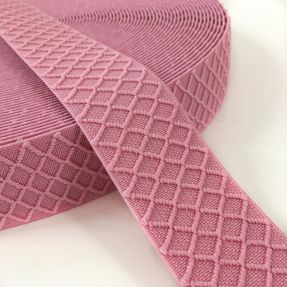 Elastika gladka 4 cm Rhombus light pink