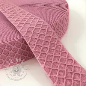 Elastika gladka 4 cm Rhombus light pink