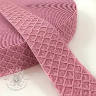 Elastika gladka 4 cm Rhombus light pink