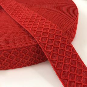 Elastika gladka 4 cm Rhombus red